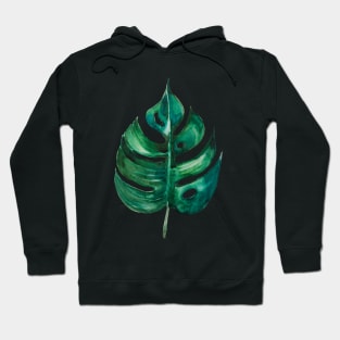 Dark Tropical Leaf Sketch Pattern Hoodie